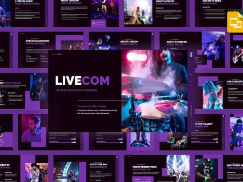 Livecom - Music Event Google Slides Template A9TESBK