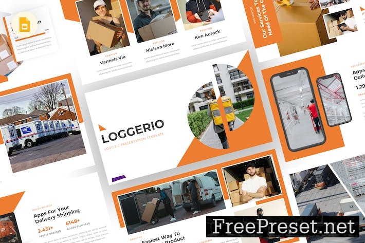 Loggerio - Logistic Google Slides Template FQ6H6EC