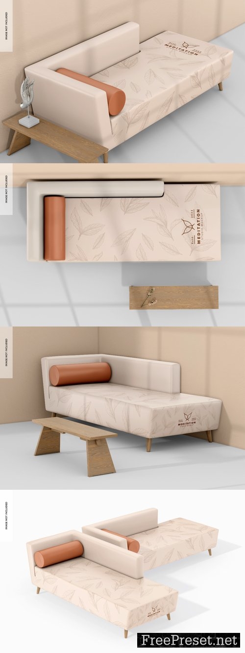 Long sofa mockup