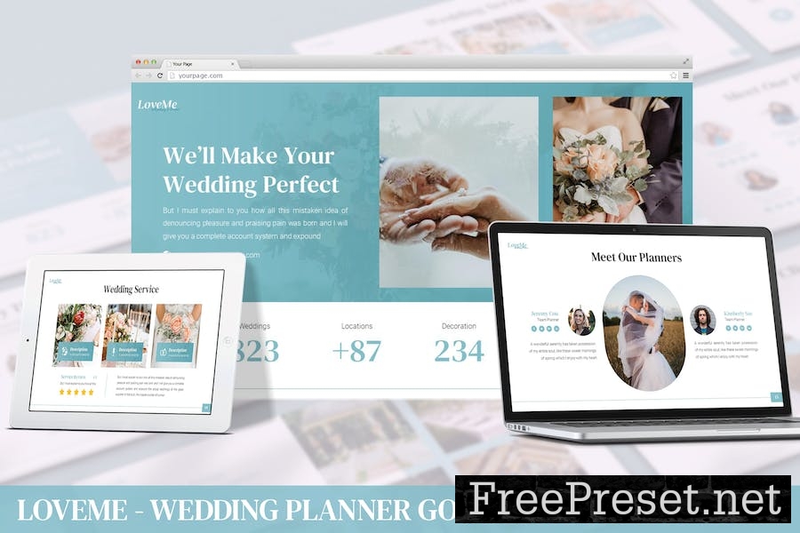 Loveme - Wedding Planner Google Slide Template S75QH5R