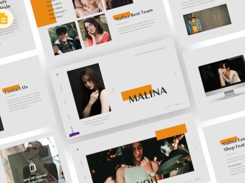 Malina - Fashion Google Slides Template KU9496M