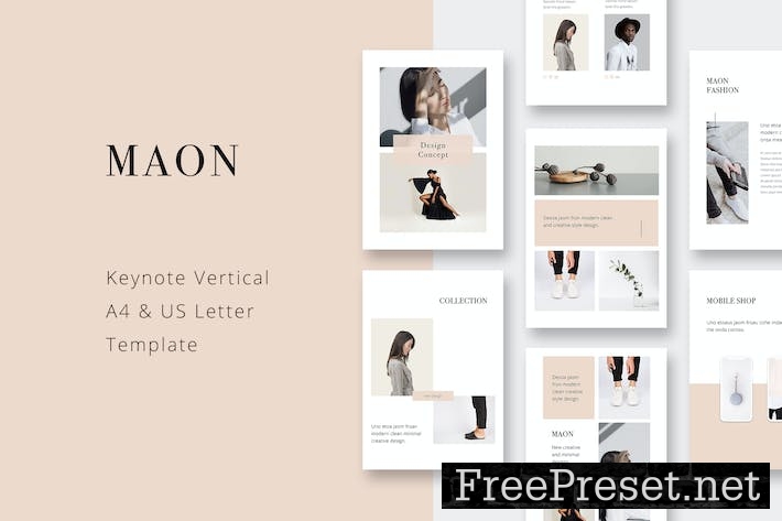 MAON - Vertical Keynote A4 + US Letter Template NSZR2T