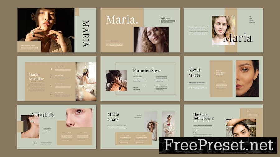 Maria Beutiful Presentation Google Slide Template NJRMUZ7