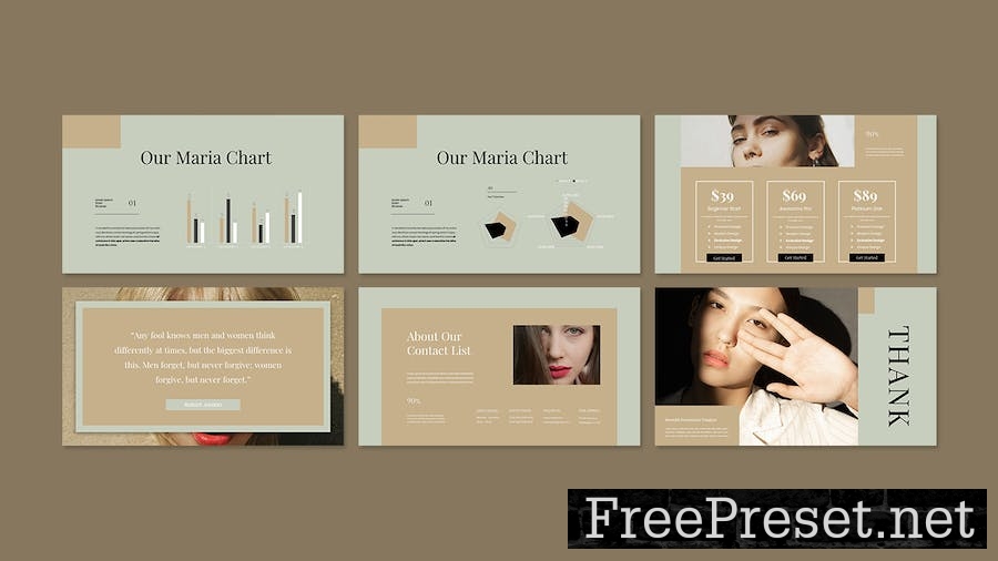 Maria Beutiful Presentation Google Slide Template NJRMUZ7