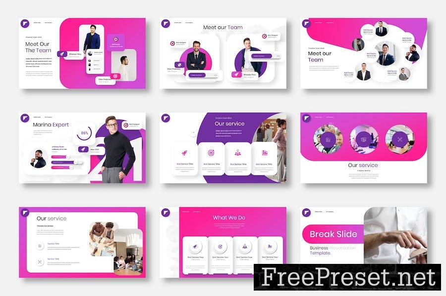 Marina - Business Google Slide Template WW6N632