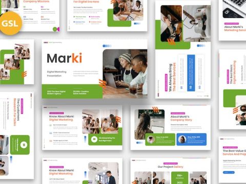 Marki - Digital Marketing Google Slides GMLRSMB