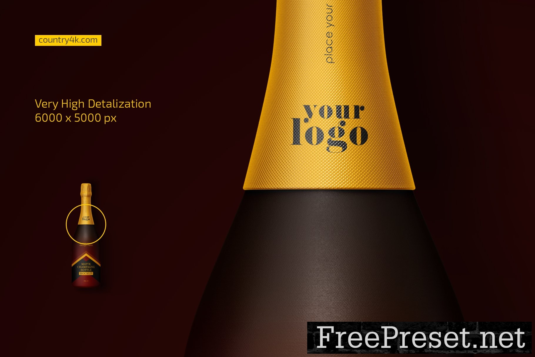 Matte Champagne Bottle Mockup Set 10196924