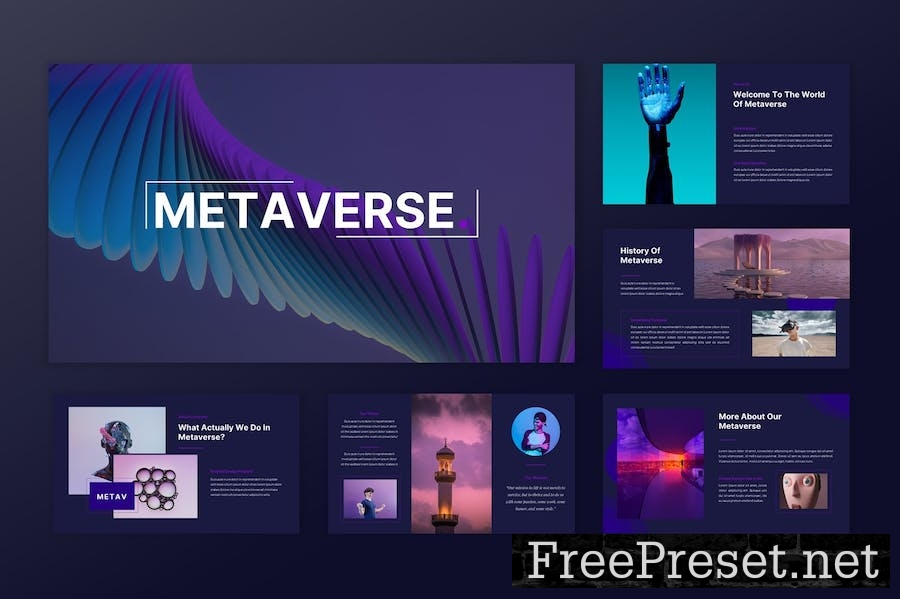 Metaverse & Virtual Reality Google Slides J9D5N5A