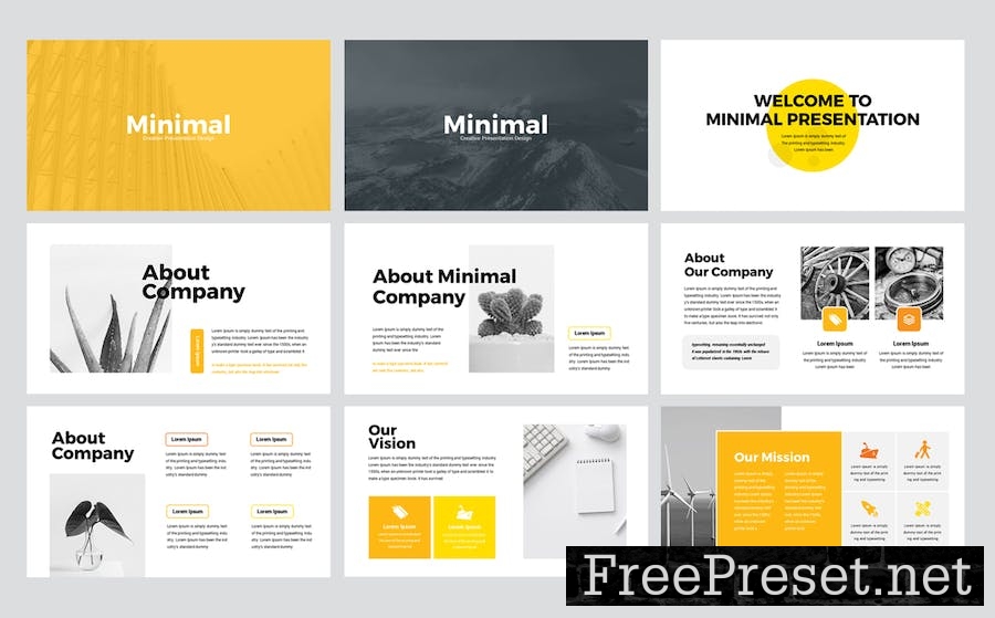 Minimal Business Google Slides Presentation 9EH65YT