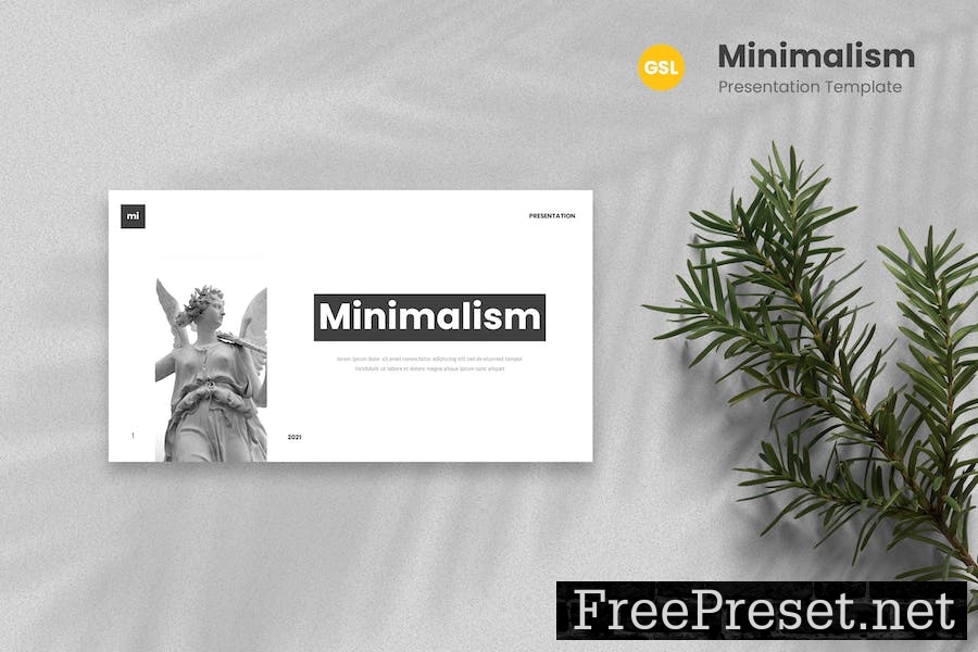 Minimalism - Minimal Google Slides Template SKDM46R