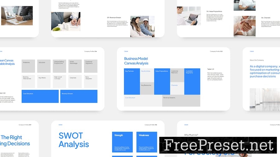 Minimalist Blue White Business Company Profile Q6Y3YU3