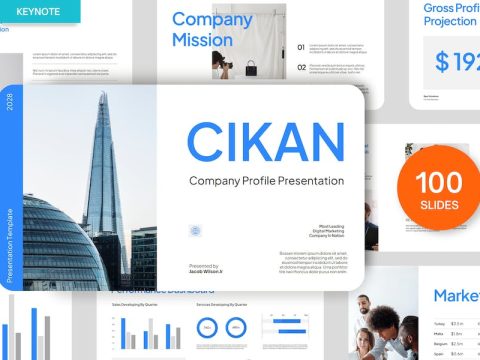 Minimalist Blue White Business Company Profile Q6Y3YU3