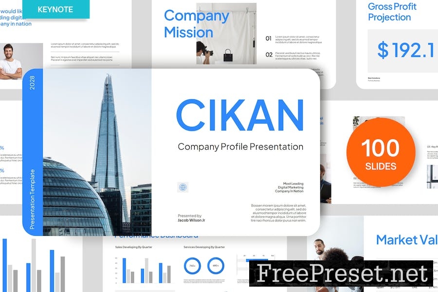 Minimalist Blue White Business Company Profile Q6Y3YU3