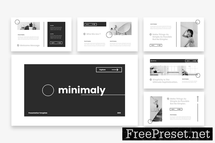 Minimaly - Black & White Google Slides Template G42WDG8