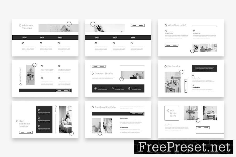 Minimaly - Black & White Google Slides Template G42WDG8