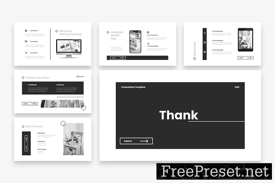 Minimaly - Black & White Google Slides Template G42WDG8