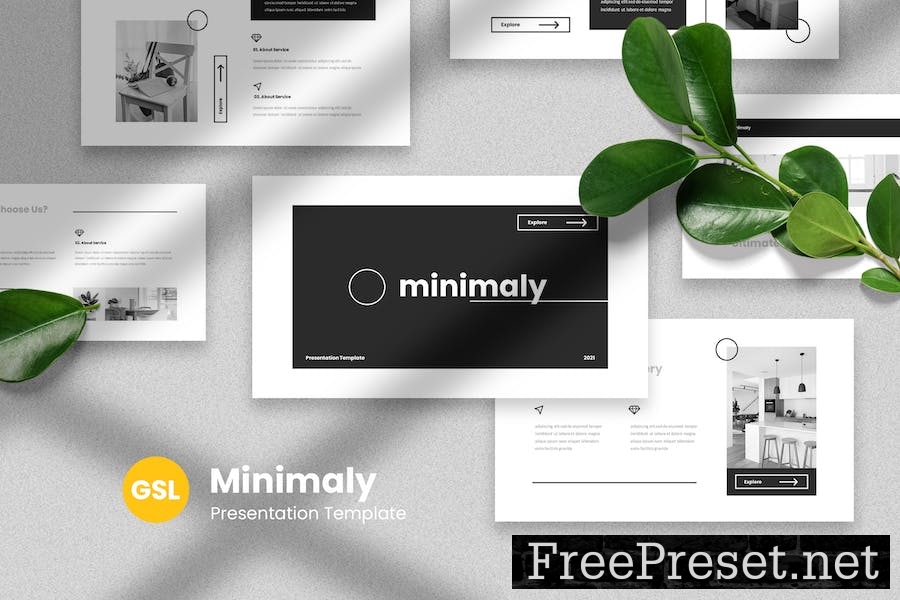 Minimaly - Black & White Google Slides Template G42WDG8