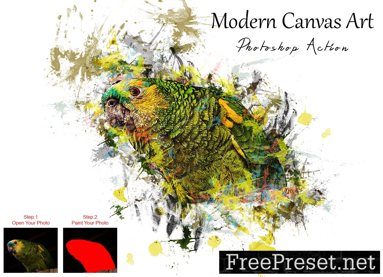 Modern Canvas Art Photoshop Action 7815680