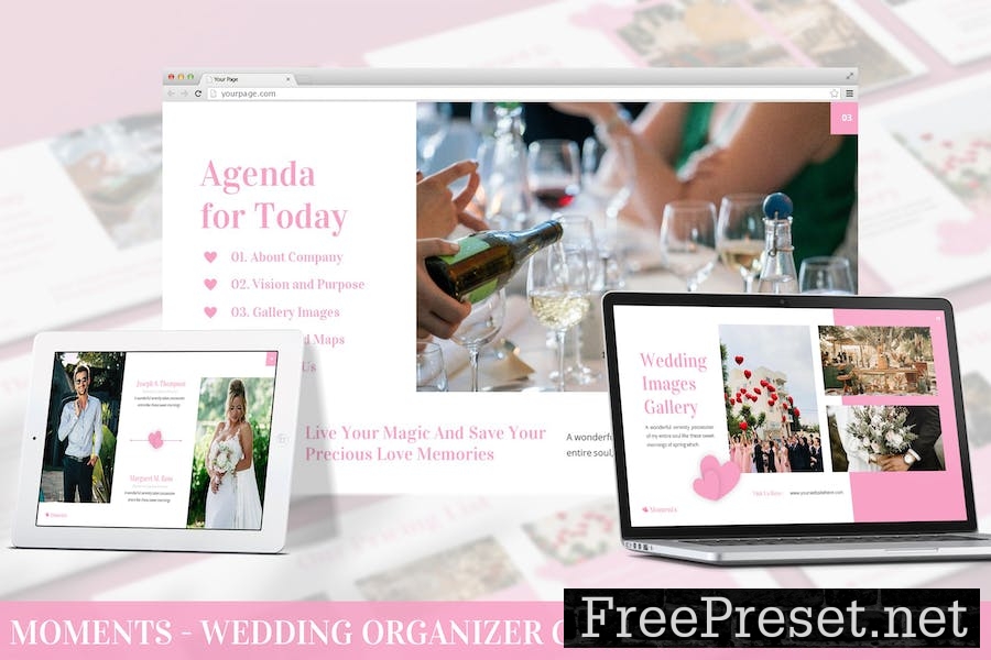 Moments - Wedding Organizer Google Slide Template Q2CJ9LK