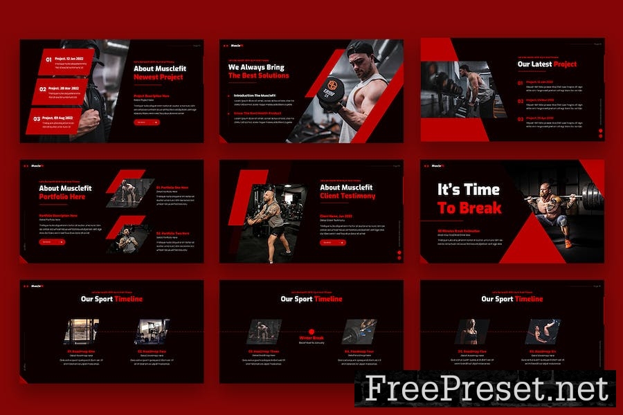 Musclefit - Gym & Fitness Powerpoint UFFVJUF