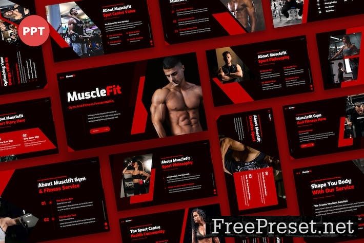 Musclefit - Gym & Fitness Powerpoint UFFVJUF