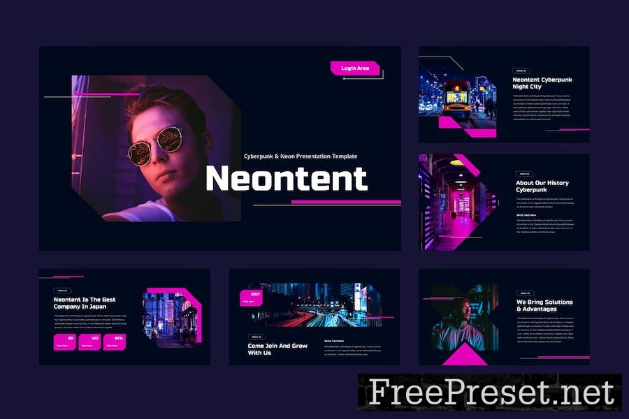 Neontent - Cyberpunk & Neon Google Slides 4KLUG94