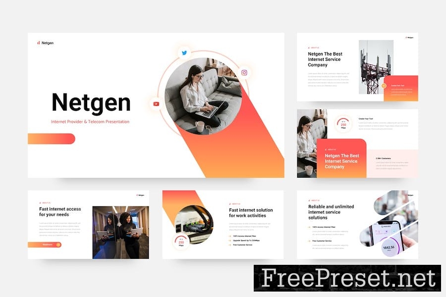Netgen - Internet Provider & Telecom Google Slides HGCX9NF