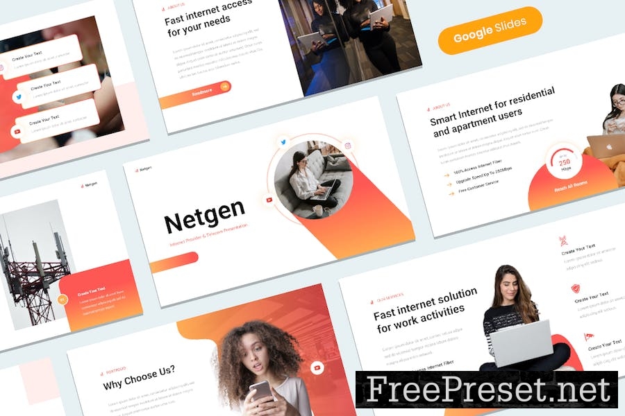 Netgen - Internet Provider & Telecom Google Slides HGCX9NF