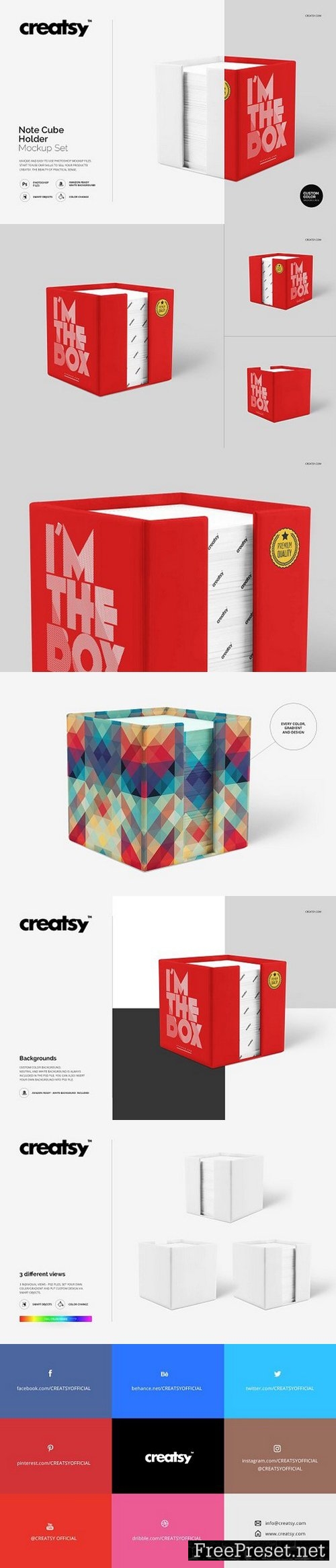 Note Cube Holder Mockup Set