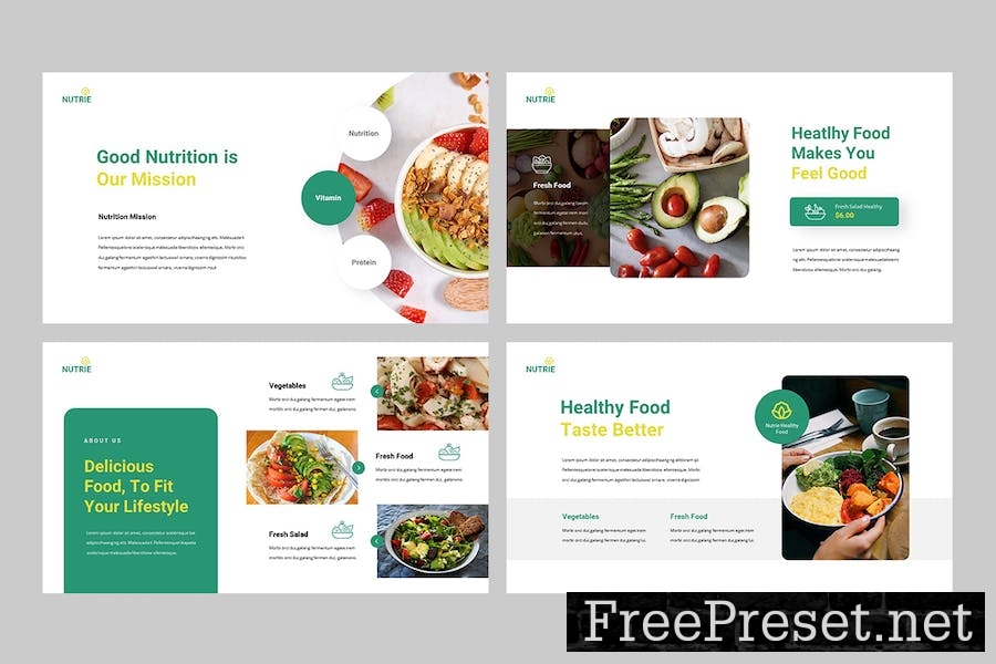 NUTRIE - Healthy Food Google Slides Template J4USXED