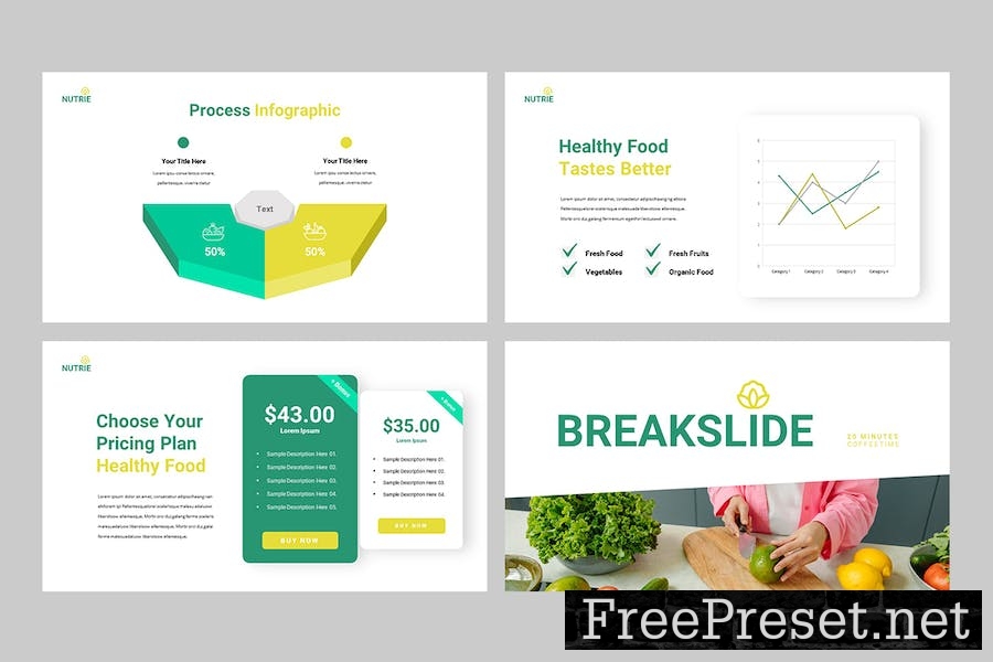 NUTRIE - Healthy Food Google Slides Template J4USXED