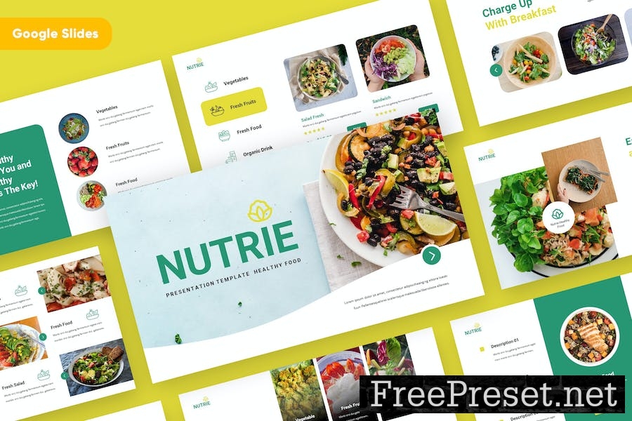 NUTRIE - Healthy Food Google Slides Template J4USXED