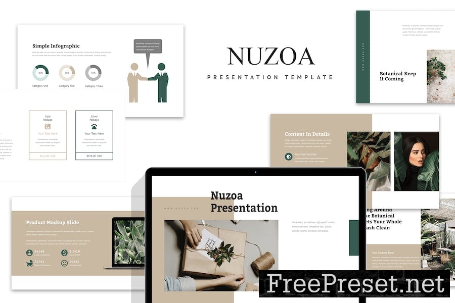 Nuzoa : Botanical Google Slides Template JCS5Y6T