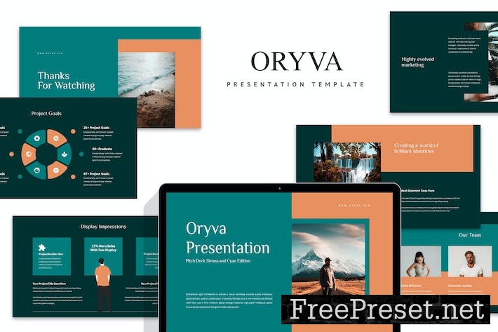 Oryva : Pitch Deck Sienna Cyan Keynote 5UY9Q7C