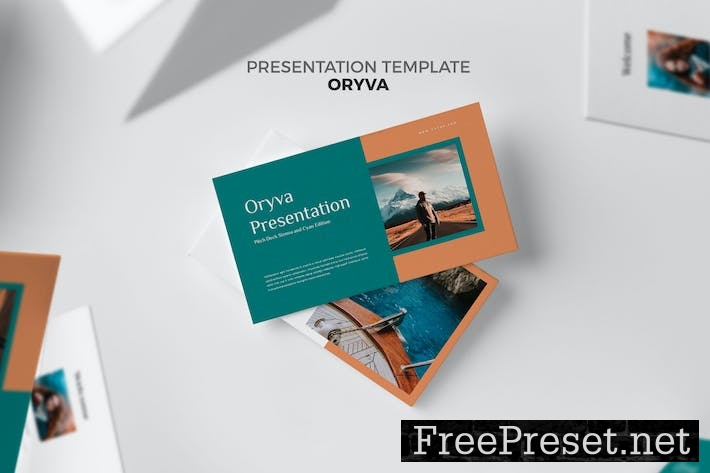 Oryva : Pitch Deck Sienna Cyan Powerpoint VTBWMEL