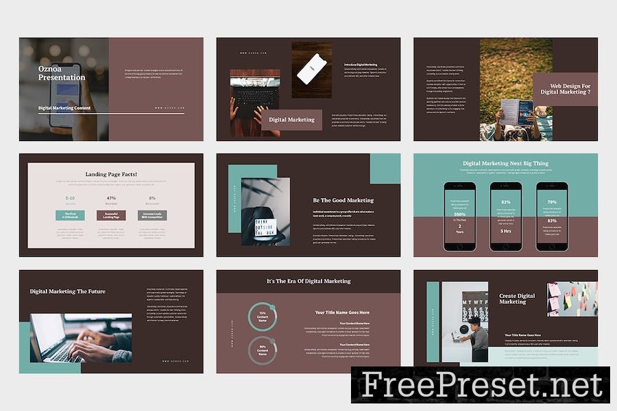 Oznoa : Digital Marketing Google Slides Template ZVM373Z