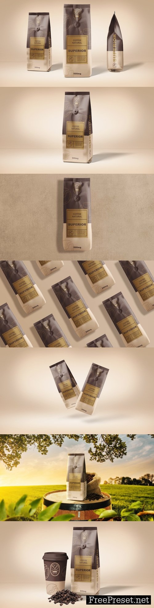 Packaging coffee bag mockup