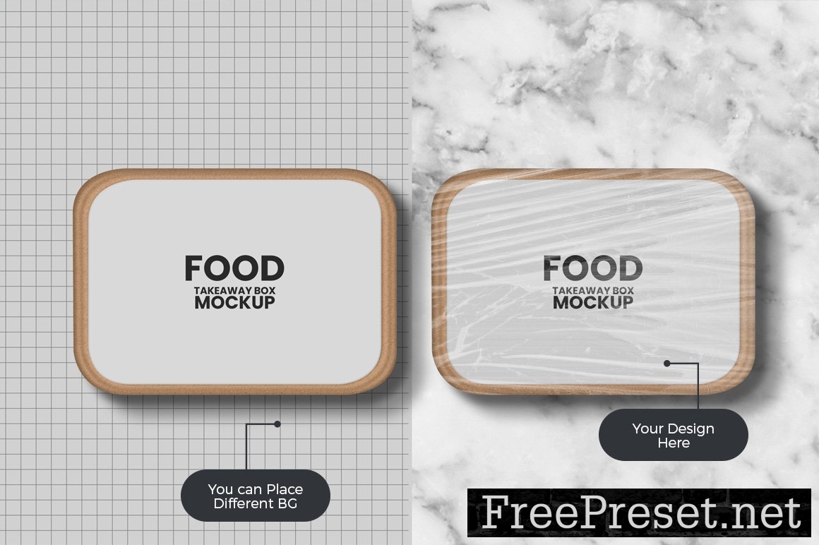 Paper Food Delivery Box Mockup 5291529