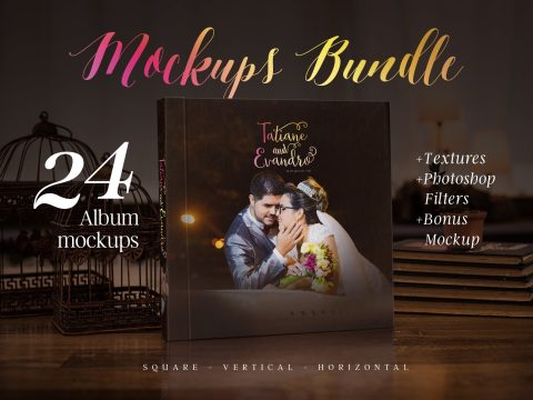 Photography album mockup bundle