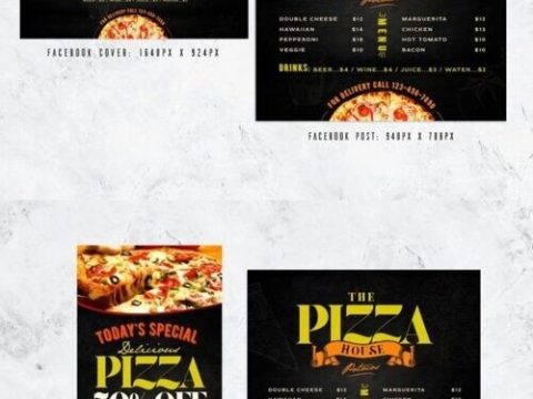 Pizza Restaurant Menu Social Media Pack