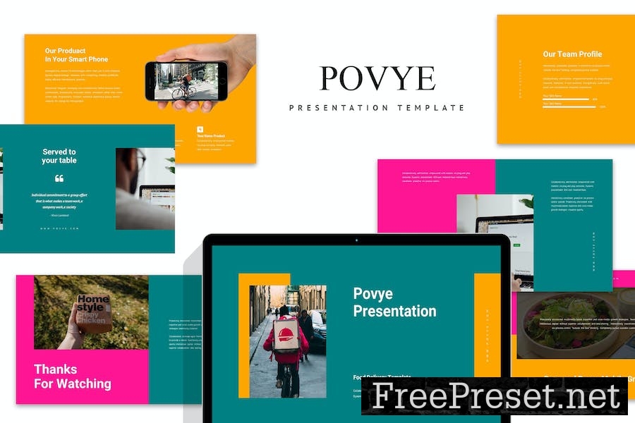 Povye : Food Delivery Google Slides Template HESXZQK