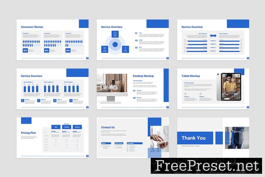 Project Review Google Slides Presentation Template 2B23ENF