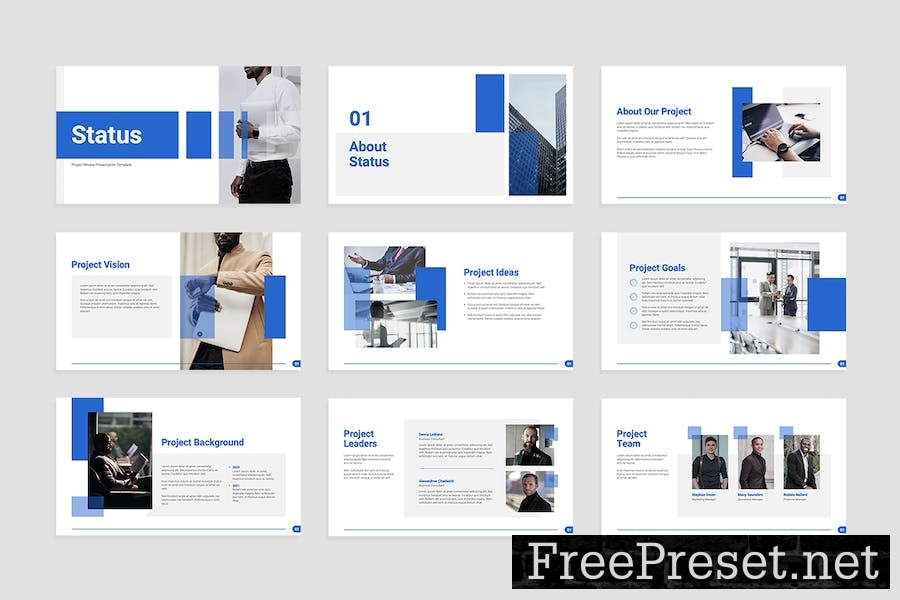 Project Review Google Slides Presentation Template 2B23ENF