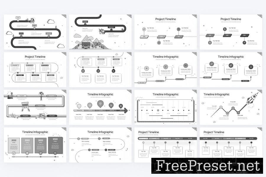 Project Timeline 3 Doodle Google Slides Template T7Q839N