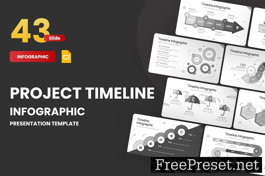 Project Timeline 3 Doodle Google Slides Template T7Q839N