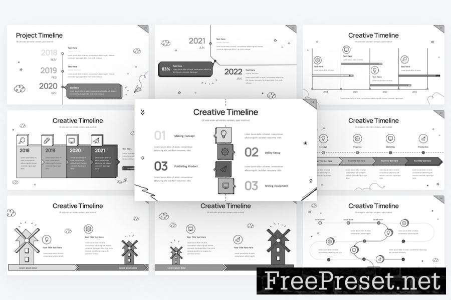 Project Timeline Doodle 1 Google Slides Template 2DEA3YU