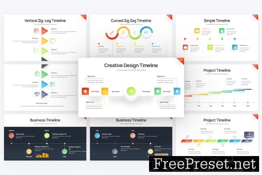 Project Timeline Gradient 1 Google Slide Template CMTA5S7