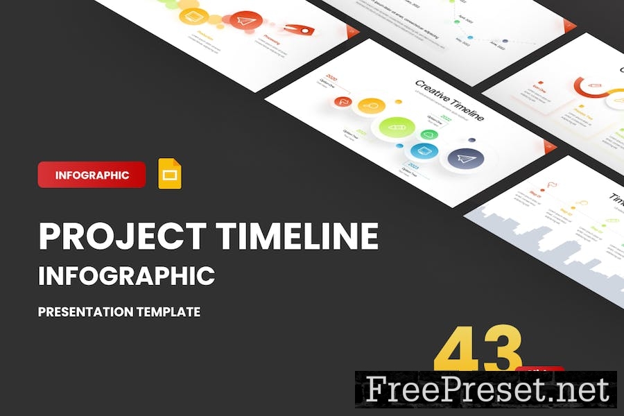 Project Timeline Gradient 1 Google Slide Template CMTA5S7