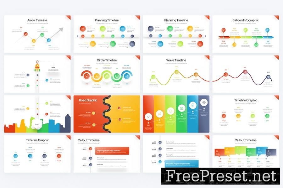 Project Timeline Gradient 2 Google Slide Template 7MJQ6AN