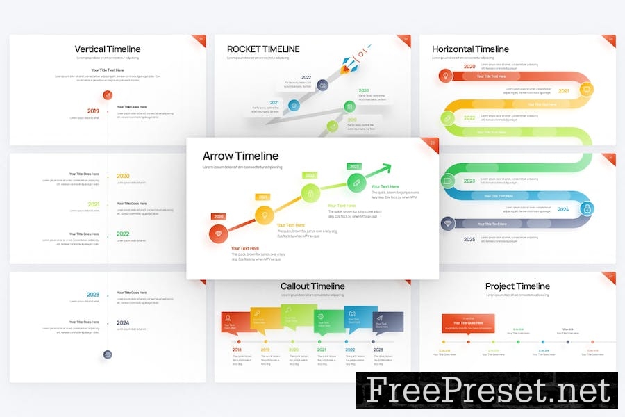 Project Timeline Gradient 2 Google Slide Template 7MJQ6AN